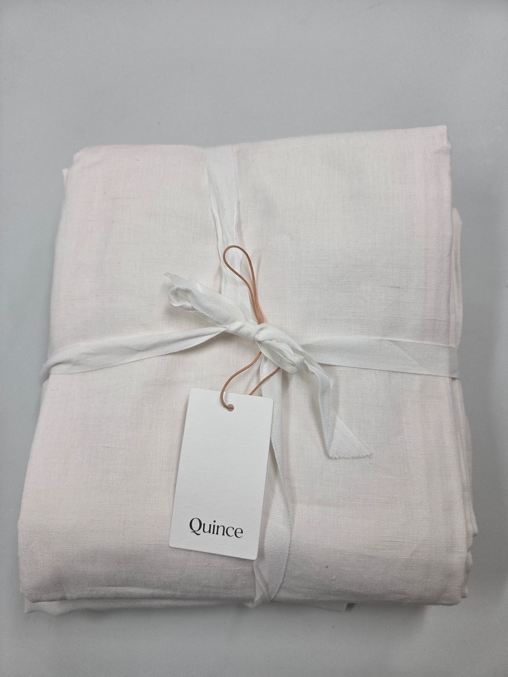 NWT QUINCE Set Of 2 48x84 European Linen Light Filtering Curtains Cream 8320